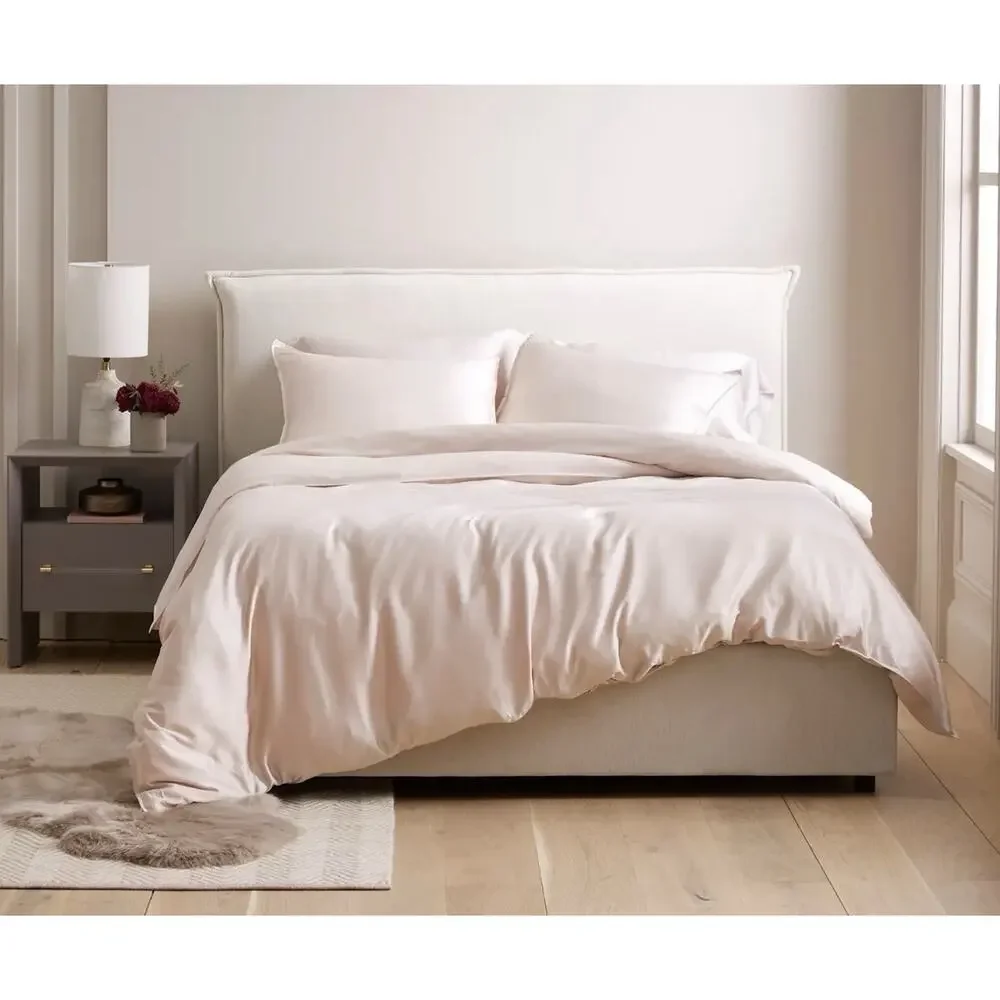 Quince Bamboo Duvet Cover King Cal King Soft Blush Cooling NWOT No Shams